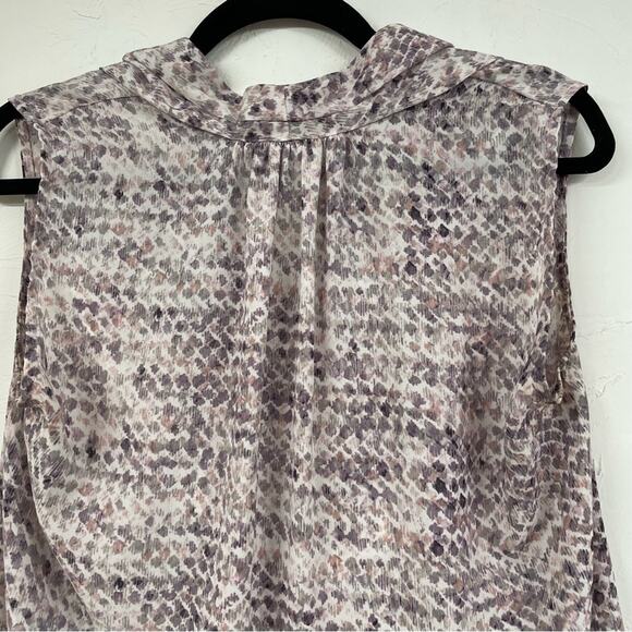 Rachel Zoe Purple Abstract Print Sleeveless Blouse Womens M Flowy Classic Top - Picture 10 of 10